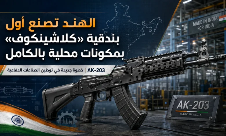 الهند تصنع بندقية AK-203 محلية بالكامل ضمن مبادرة صنع في الهند