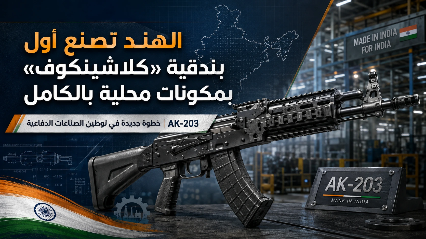 صورة مميزة: الهند تصنع بندقية AK-203 محلية بالكامل ضمن مبادرة صنع في الهند