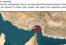 عاجل هيئة عمليات التجارة البحرية البريطانية: مصابان في سفينة الشحن المستهدفة بمقذوف مجهول في هرمز وإجلاء جميع أفراد طاقمها
